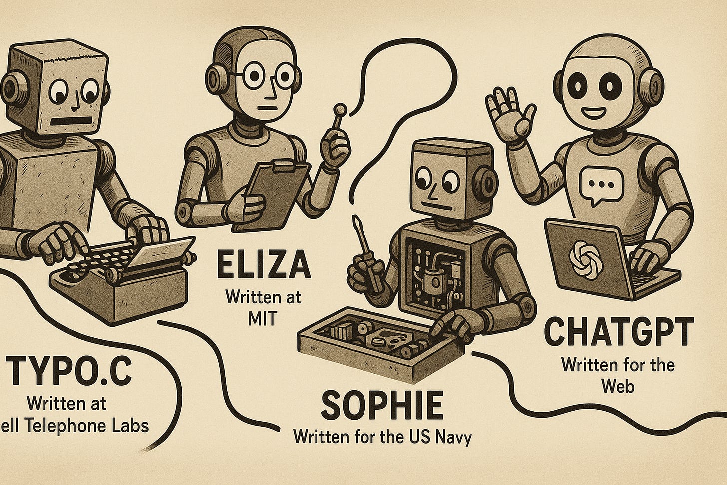 ELIZA, SOPHIE, ChatGPT