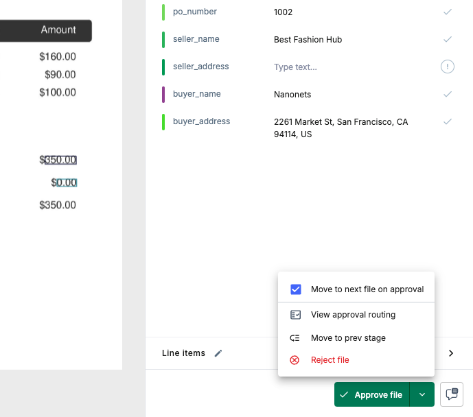 Approval flow automation with Nanonets